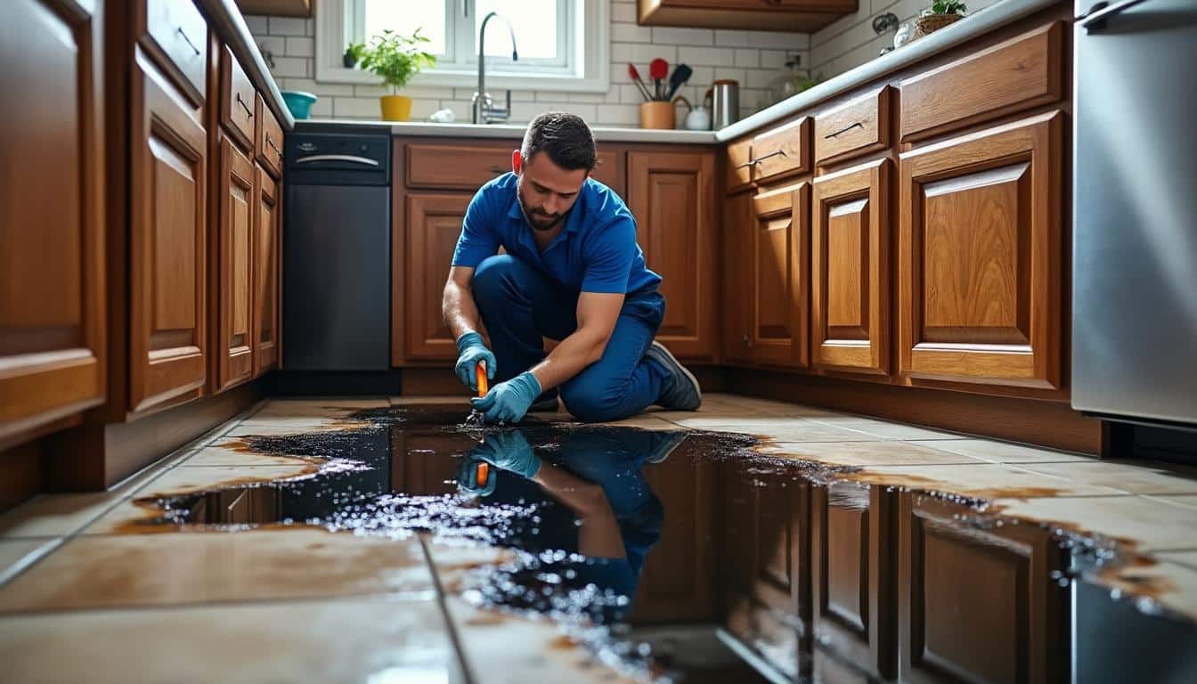 la garantie dégât des eaux couvre et indemnise les fuites d'eau dans votre cuisine, protégeant ainsi votre habitation et vos biens contre les dommages liés à l'eau.